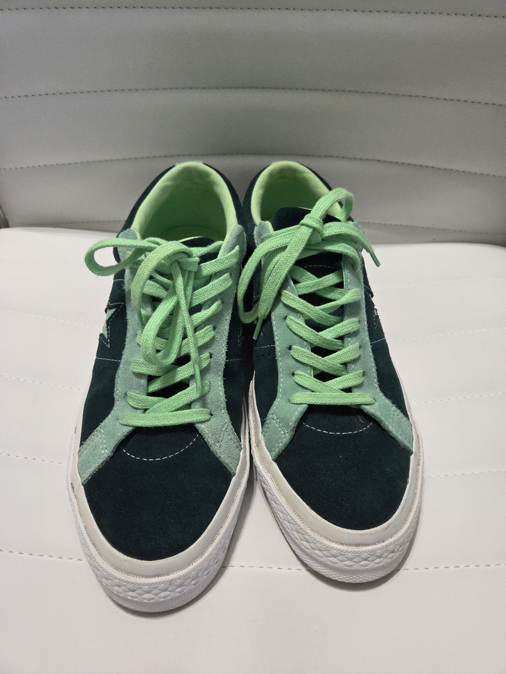 Rare Converse One Star Ox "Carnival" Low-Top Green Suede Skate Shoes